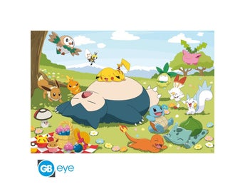 POKEMON PICNIC DAY MAXI POSTER Affisch Plansch Tavla Nintendo Switch Game Boy DS