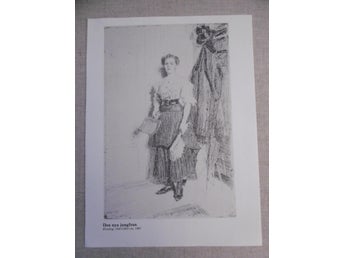 Tavla/plansch/tryck, Anders Zorn, Den nya jungfrun, 21x29 cm