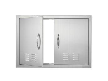 BBQ Access Door, 762x533 mm Double Outdoor Kitchen Door, Stainless Steel Flush