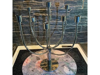 Kandelaber Rostfritt stål H 43 cm 38,5 B