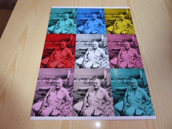 Ernst Hemingway Pop Art Print storlek 20 cm x 27 cm