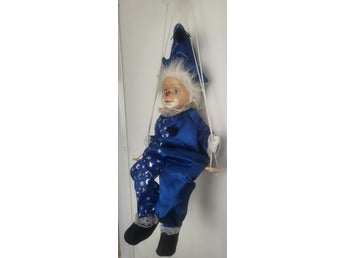 Vintage - Clown på gunga med blå dräkt. Samlarobjekt