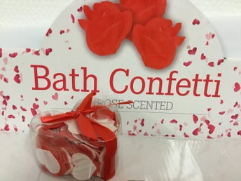 Bath Confetti / Hjärtan med ros doft