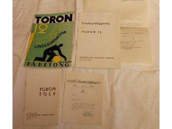 AB Klosters Fabriker Jönköping Reklam prislista mm 5 delar linoleummattor 1937