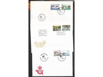3 st landskaps FDC fr 1983 fr 3 olika länder: Island, Finland, Danmark