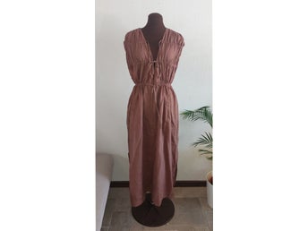 Medieval style oversize linen dress with tie closure size XS-XL