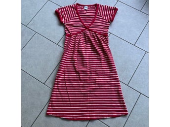 PO.P POP Polarn O. Pyret röd vit randig mamma klänning storlek S maternity wear