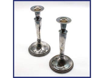 Ljusstakar, 830 silver, 2 stycken (höjd 19cm)