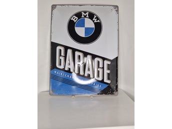 Retro plåtskylt – BMW Garage (30x40 cm)