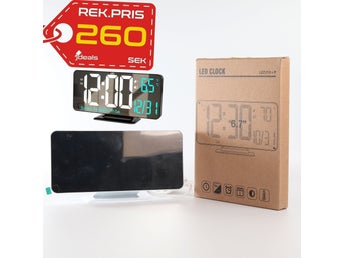 Digital Väckarklocka – LED Klocka 6.7 tum Alarm Snooze Datum Temperatur –