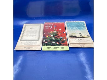 Gamla kalendrar 1944-1965 Linderöd ICA, Bla; WW2