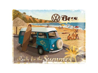 VW Surf Coast - Plåtskylt 30 x 40 cm.