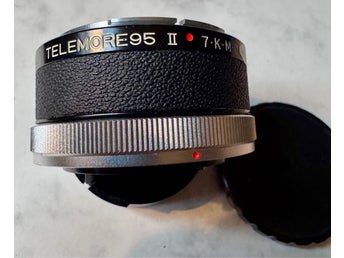 För Canon FD: 2x teleförlängare, Komura Telemore95 II, 7-linsig, toppskick