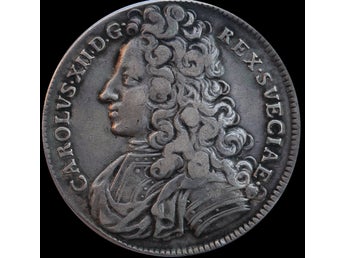 1707 1 Riksdaler Karl XII - med peruk - attraktiv ettårstyp