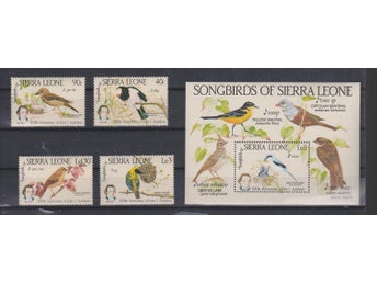 Sierra Leone 1985 Fåglar Audubon 4v + block