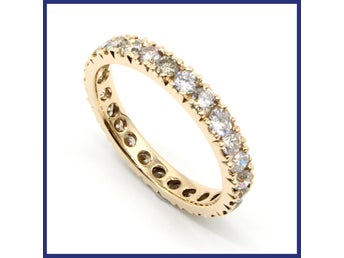 Ring, 18K guld, allians, naturliga diamanter (0,86ctv, stl 16,15mm)