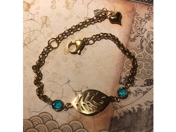 Armband med vackert löv och Swarovskikristaller
