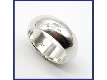Ring, 925 silver, slät design (vikt 4,5g, stl 18,9mm)