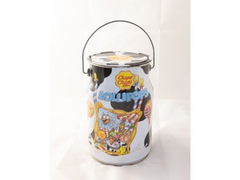 Chupa Chups Lollipops STOR plåtburk - godishink - klubbor hink Mega bucket tin