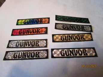 8 ST NAMN STICKERS - SPECTRUM 1970-80 TAL - GUNVOR