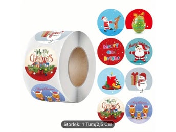 Stickers med julmotiv jul 500 st/rulle