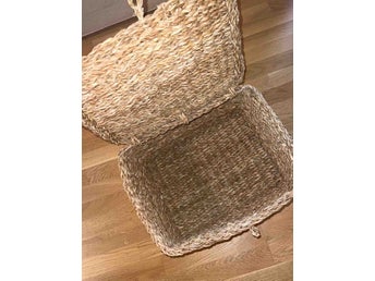 Ny stor Förvaringslåda(44x33x22) med lock i jute/rotting