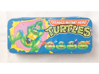 Turtles pennskrin - 1989 vintage - Teenage Mutant Hero Ninja - Pennfodral