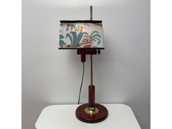 Markslöjd Modell 1321 – Retro Bordslampa med Ställbar Skärm Tyg „Primavera”