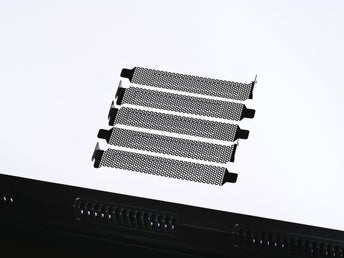 5-pack Mesh PCI Slot Covers i Svart rundperforerad stål, 120×20×12 mm