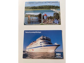 2 st oanvända Vykort motiv Mumindalen & Birka Cruises ofrankerade