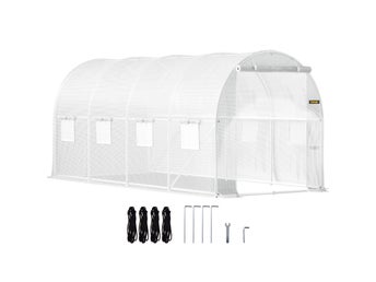 Walk-in Tunnel Greenhouse, 457.2 x 198.12 x 213.4 cm Portable Plant Hot House