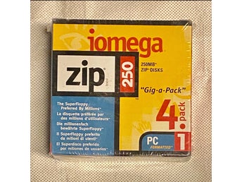 4 st iomega Zip Disk 250MB Oöppnad Ny Bild 1- 5