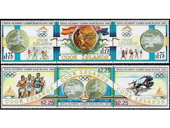 COOK ISLANDS 1992 Mi 1354-1359 BARCELONA OS ** VÄRDE 225.