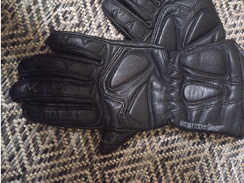 4Bikers Kevlar MC-handskar i skinn, svarta – Storlek 7 / XS