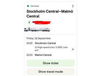 SJ High speed train ticket from Stockholm to Malmö ( 18 SEP 2026 )