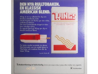 WINGS - DEN NYA RULLTOBAKEN, REKLAMANNONS 1988