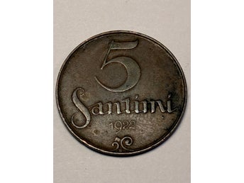Lettland 5 Santimi 1922