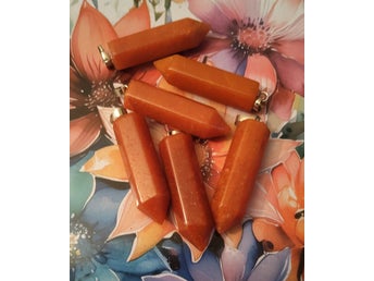 Berlocker, hängen, charms, orange aventurin, smyckestillverkning, pyssel, hobby