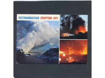 Vulkanutbrottet på Vestmannaöarna Island 1973 3bilderskort