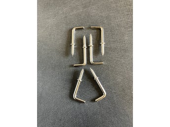 Vinkelkrok / Karmkrok 35 x 15 mm - förnicklad - 6 st