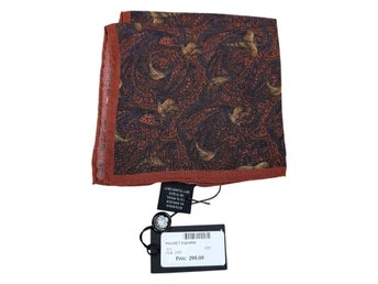 A. Christensen Näsduk Ull Silke Paisley Brun Röd Herr Accessoar Bröstnäsduk