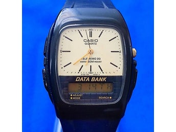 Rare casio ANA-DIGI Data bank 1985 auto calender to 2029