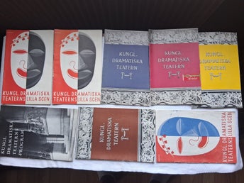 Samling teaterprogram Dramaten Dramatiska Teatern 8 st 1947, 49, 52, 53, 54, 5