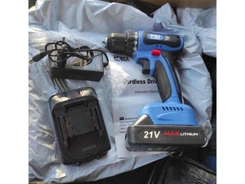21V 40NM 2000mAh 2-hastighets sladdlös borstlös borrmaskin,2 batterieri