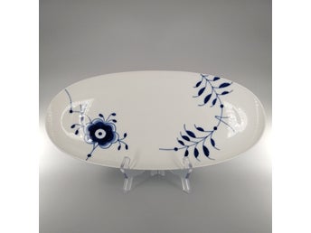 Royal Copenhagen Blå Mega Riflet Fad Aflangt (37 cm)