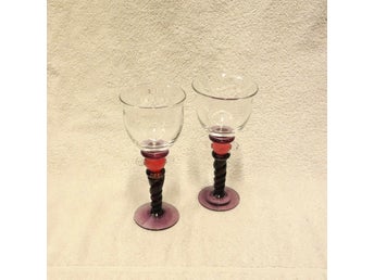 2 st glas sign Glasverkstn Kosta, H. 20 cm, 23901:2, L 15171