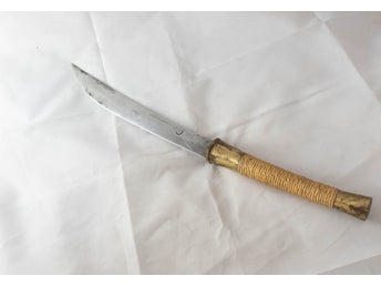 Dha - Svärd från Burma Sydostasien - Vintage Klinga Kniv i Fodral Orientaliskt
