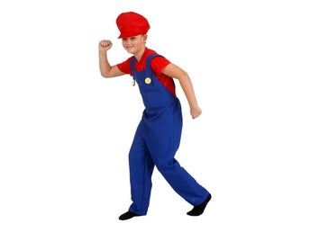 Rörmokare Dräkt Maskeraddräkt Super Mario Medium 6-8 år NY