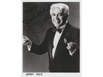 JERRY VALE ITALIAN AMERICAN MUSIC SINGER & ACTOR SIGNED AUTOGRAF FOTO