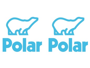 [ DEKALER] POLAR (Ver 2) Två st. 25 x 22 cm. Ljusblå.